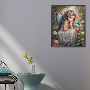 Butterfly Elf Girl 40*50CM(Picture) Full AB Round Drill Diamond Painting