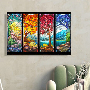 Glass Painting Four Seasons Tree 60*40CM(Canvas) Full Round Drill Diamond Painting