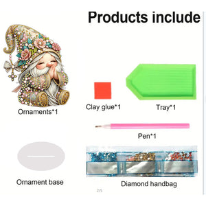 Special Shape Single-Side Acrylic Gnome Desktop Diamond Art Kit for Home Decor
