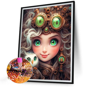Punk Girl 40*55CM(Picture) Full AB Round Drill Diamond Painting