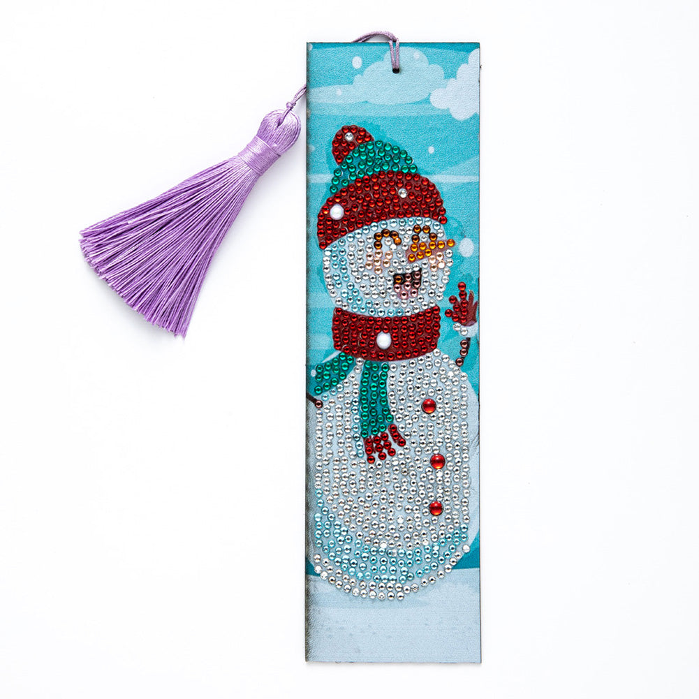 Tassel DIY Special Shaped Diamond Painting Bookmark Kit (AA278 Snowman)