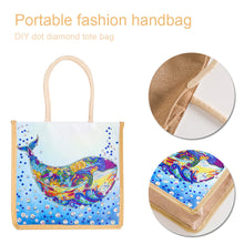 Load image into Gallery viewer, 5D Diamond Painting Linen Bag DIY Dolphin Shopping Handbag Totes (GT5007)
