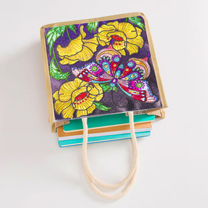 5D Diamond Painting Linen Bag DIY Butterfly Flower Shopping Totes (GT5008)