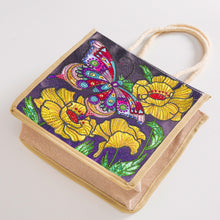 Load image into Gallery viewer, 5D Diamond Painting Linen Bag DIY Butterfly Flower Shopping Totes (GT5008)
