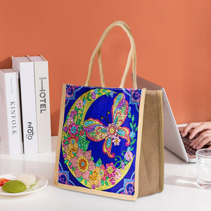 5D Diamond Painting Linen Bag DIY Butterfly Shopping Handbag Totes (GT5009)
