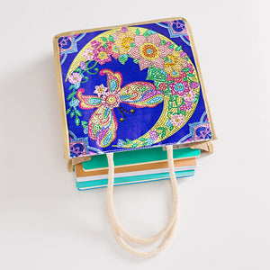 5D Diamond Painting Linen Bag DIY Butterfly Shopping Handbag Totes (GT5009)