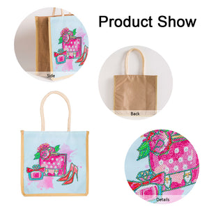 5D Diamond Painting Handbag DIY Shoes Linen Shopping Storage Bags (GT5014)
