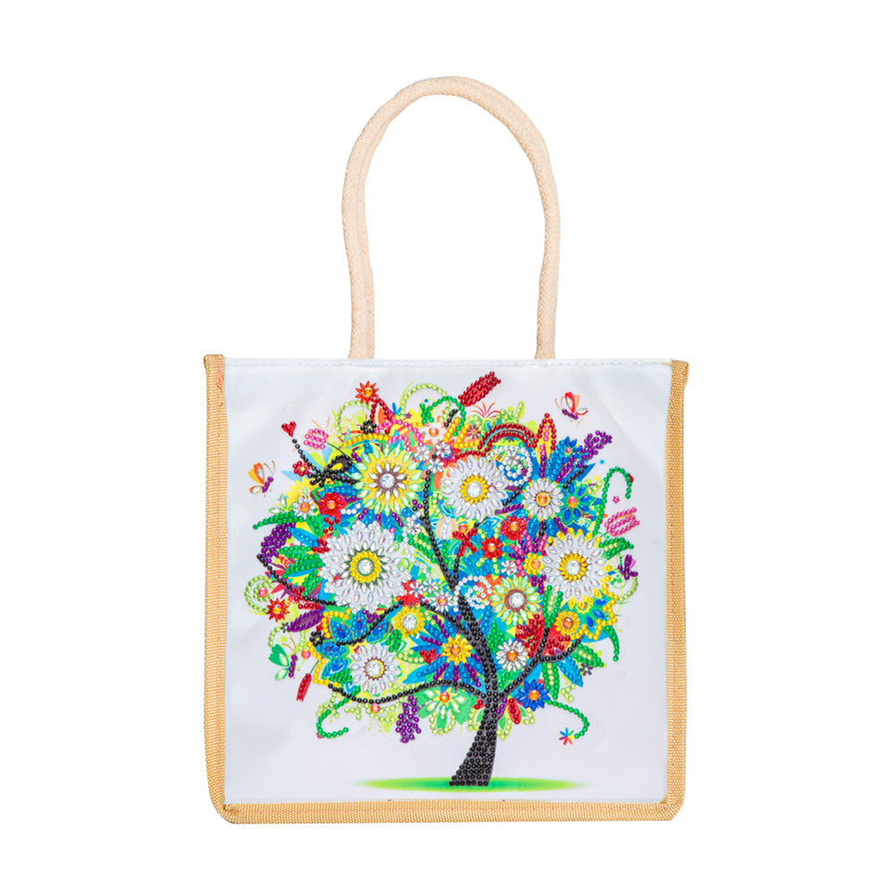 5D Diamond Painting Handbag DIY Summer Linen Shopping Storage Bags (GT5016)