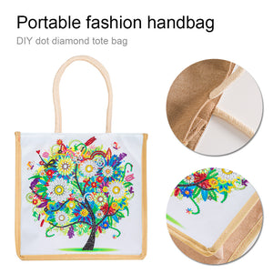 5D Diamond Painting Handbag DIY Summer Linen Shopping Storage Bags (GT5016)