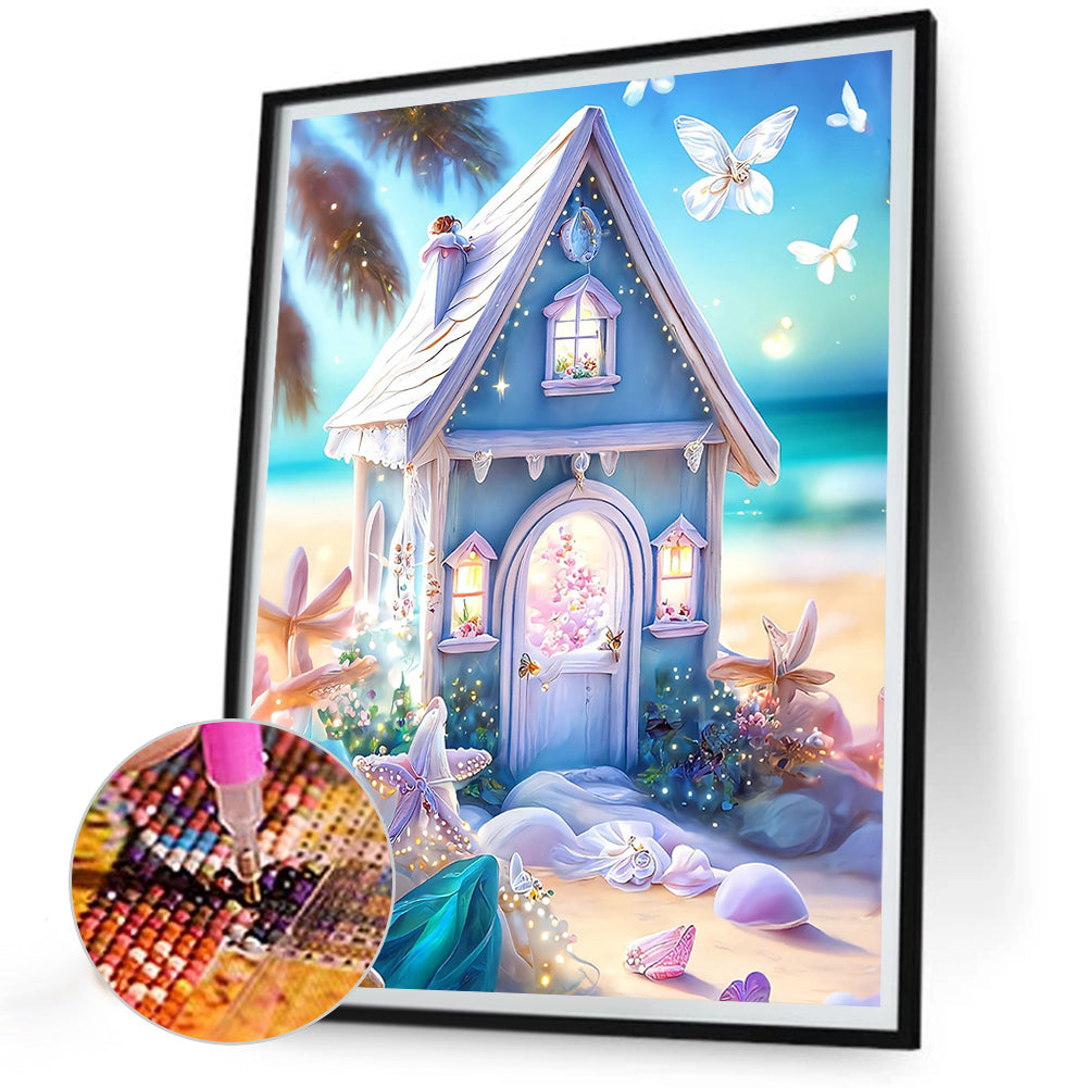 Seaside Cottage 30*40CM(Canvas) Full Round Drill Diamond Painting