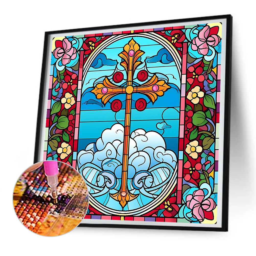 Diamond Painting Stained Glass Cross 