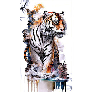 Tiger 45*80CM(Canvas) Full Round Drill Diamond Painting