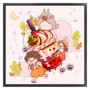 Totoro Ice Cream (50*50CM) 9CT 4 Stamped Cross Stitch