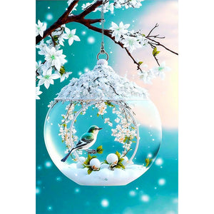 Glass Bird With Water Droplets 40*60CM(Canvas) Full Round Drill Diamond Painting