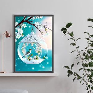 Glass Bird With Water Droplets 40*60CM(Canvas) Full Round Drill Diamond Painting