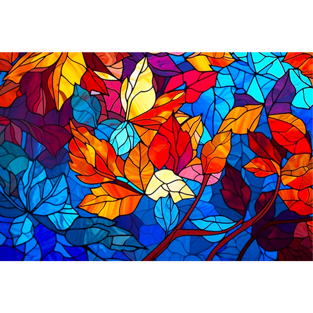 Glass Leaf Painting 60*40CM(Canvas) Full Round Drill Diamond Painting