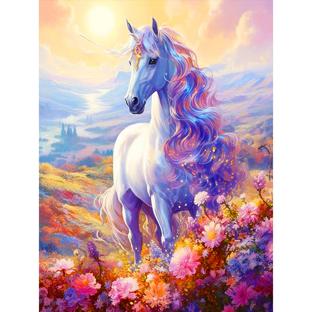Unicorn 30*40CM(Canvas) Full Round Drill Diamond Painting