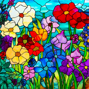 Glass Flower Cluster 40*40CM(Canvas) Full Round Drill Diamond Painting