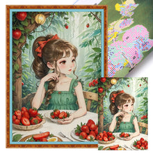 Load image into Gallery viewer, Yishu - Strawberry Girl In The Forest - 40*60CM 11CT 3 Stamped Cross Stitch
