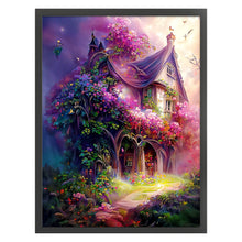 Load image into Gallery viewer, Huancan - Cottage With Flowers And Trees - 50*65CM 16CT 2 Stamped Cross Stitch
