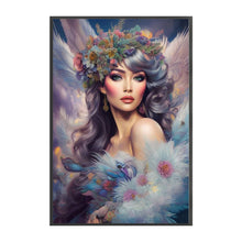 Load image into Gallery viewer, Yishu - Girl With Flowers - 50*75CM 11CT 3 Stamped Cross Stitch
