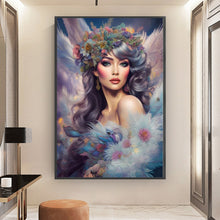 Load image into Gallery viewer, Yishu - Girl With Flowers - 50*75CM 11CT 3 Stamped Cross Stitch
