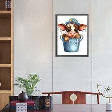 Load image into Gallery viewer, Cow In A Bucket 30*40CM(Canvas) Full Round Drill Diamond Painting
