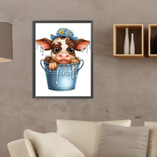 Load image into Gallery viewer, Cow In A Bucket 30*40CM(Canvas) Full Round Drill Diamond Painting
