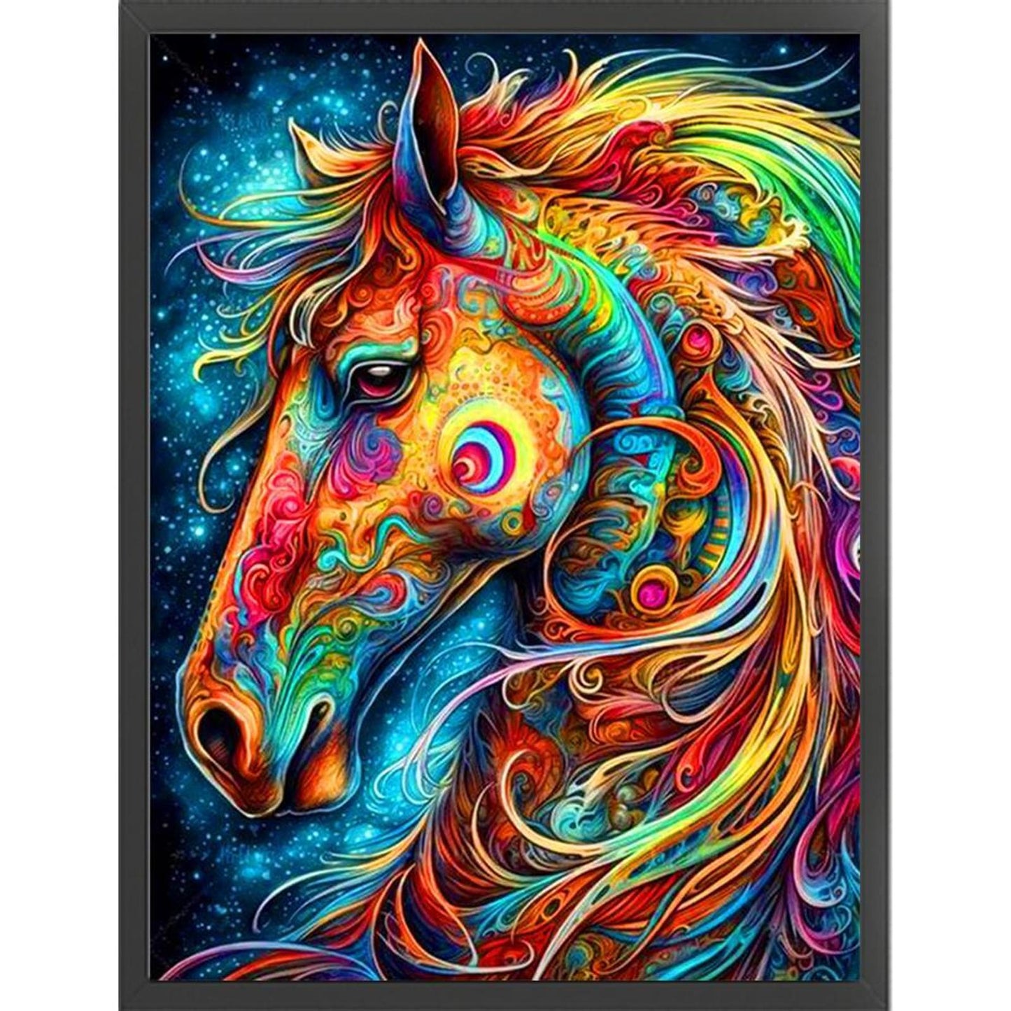 Colorful Horse - Full 11CT Stamped Cross Stitch 40x55CM - Huacan