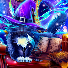Load image into Gallery viewer, Magic Black Cat 50*50CM(Canvas) Full Round Drill Diamond Painting
