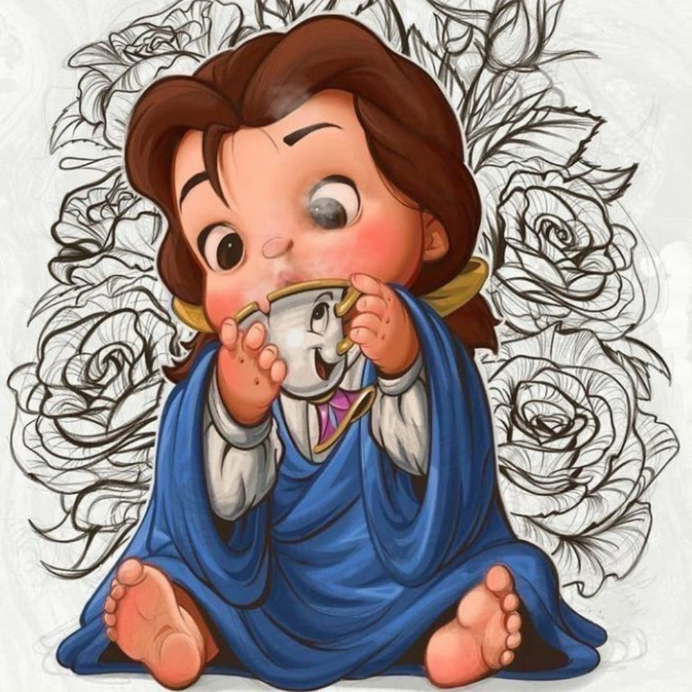 Princess Belle 50*50CM(Canvas) Full Round Drill Diamond Painting