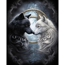 Load image into Gallery viewer, Partial AB - Black And White Wolf 40*50CM(Picture) Full Round Drill Diamond Painting
