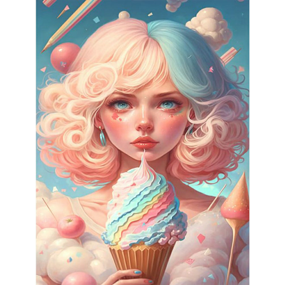 Candy Girl 30*40CM(Canvas) Full Round Drill Diamond Painting