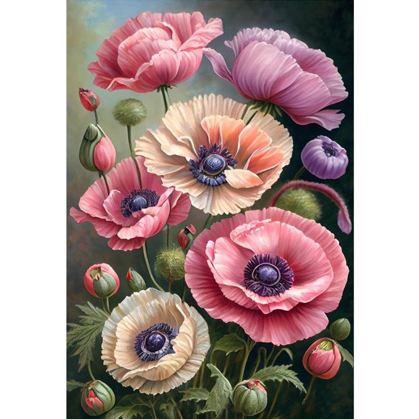 Poppy - Full 11CT Stamped Cross Stitch 40x60CM - Huacan