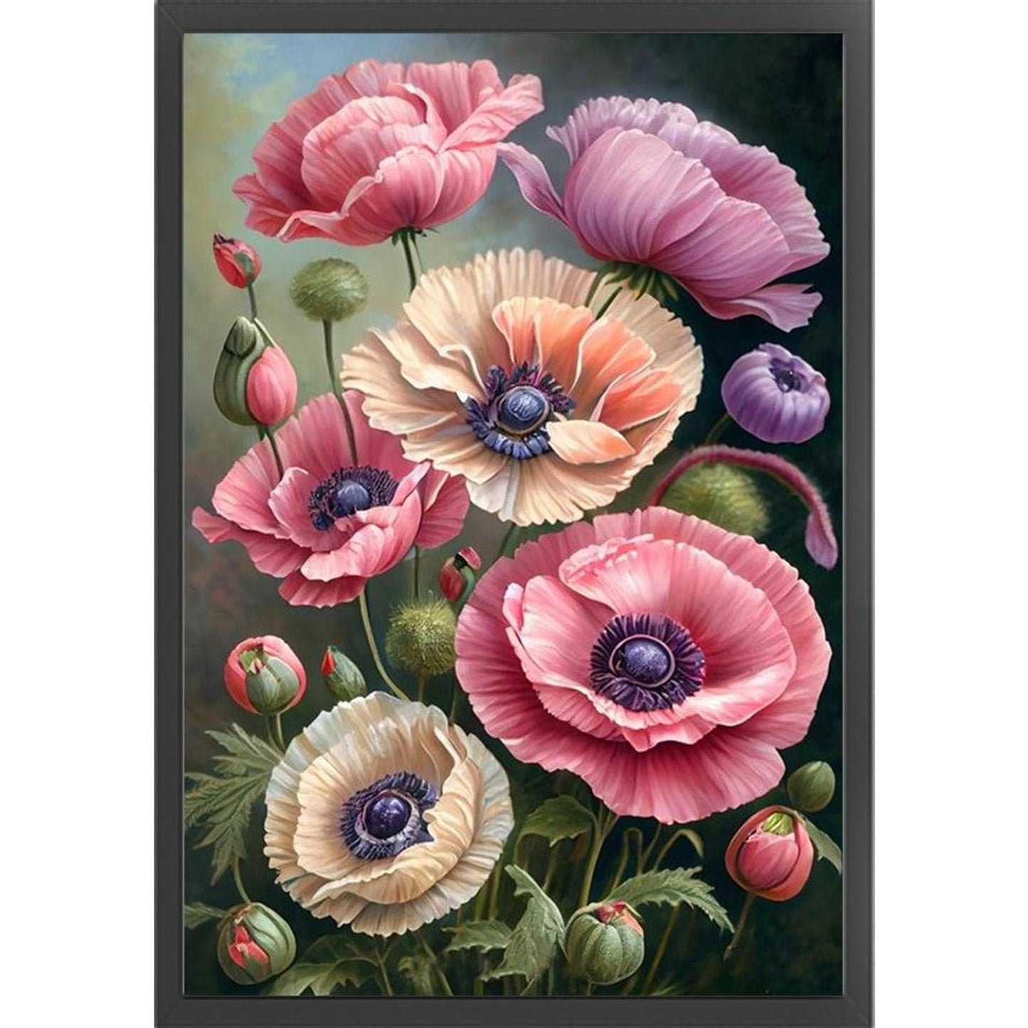 Poppy - Full 11CT Stamped Cross Stitch 40x60CM - Huacan