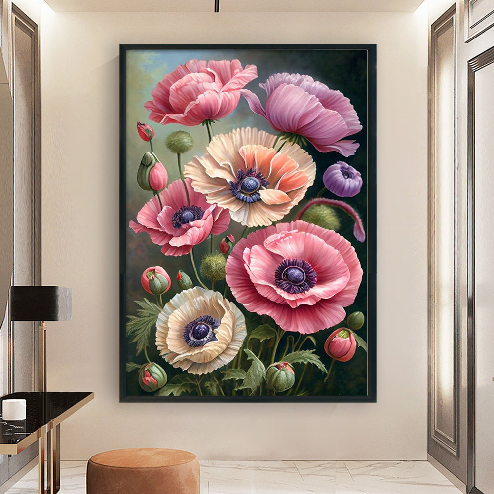 Poppy - Full 11CT Stamped Cross Stitch 40x60CM - Huacan