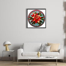 Load image into Gallery viewer, Christmas Red Flower Glass Painting 30*30CM(Canvas) Full Round Drill Diamond Painting
