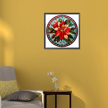 Load image into Gallery viewer, Christmas Red Flower Glass Painting 30*30CM(Canvas) Full Round Drill Diamond Painting

