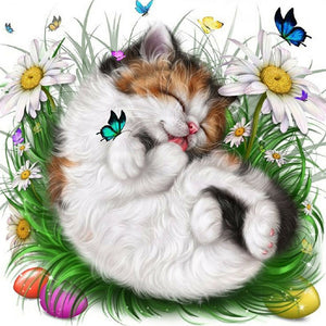 4PCS Cute Animals 30*30CM(Canvas) Full Round Drill Diamond Painting