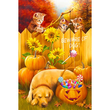 Load image into Gallery viewer, Playful Cat And Sleeping Dog 40*60CM(Canvas) Full Round Drill Diamond Painting
