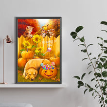Load image into Gallery viewer, Playful Cat And Sleeping Dog 40*60CM(Canvas) Full Round Drill Diamond Painting
