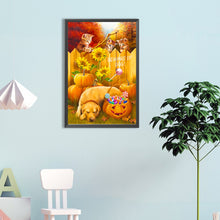 Load image into Gallery viewer, Playful Cat And Sleeping Dog 40*60CM(Canvas) Full Round Drill Diamond Painting
