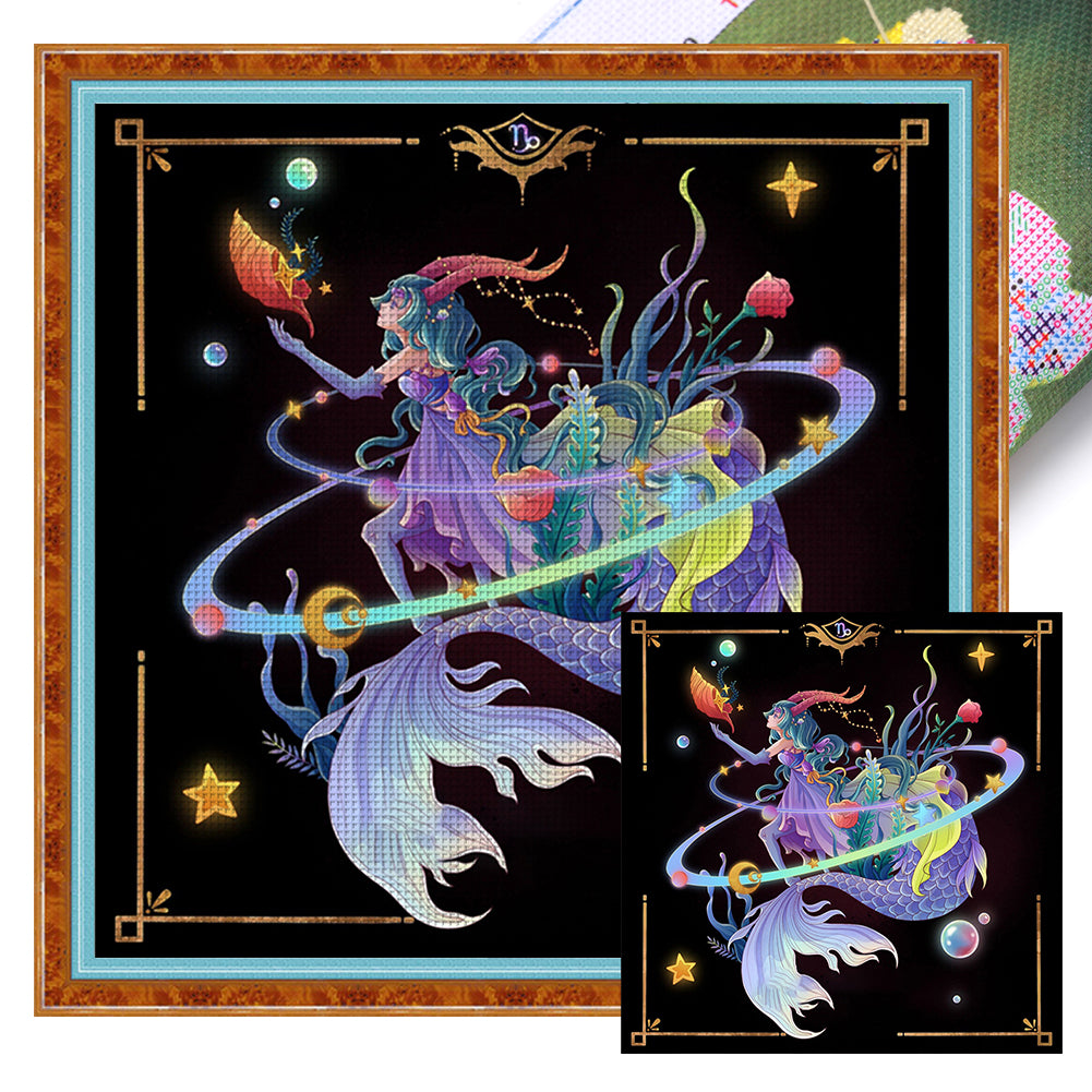 Yishu - Zodiac Sign - Capricorn - 50*50CM 11CT 3 Stamped Cross Stitch