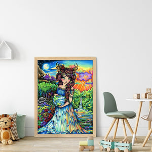 Yishu - Girl - 40*56CM 11CT 3 Stamped Cross Stitch