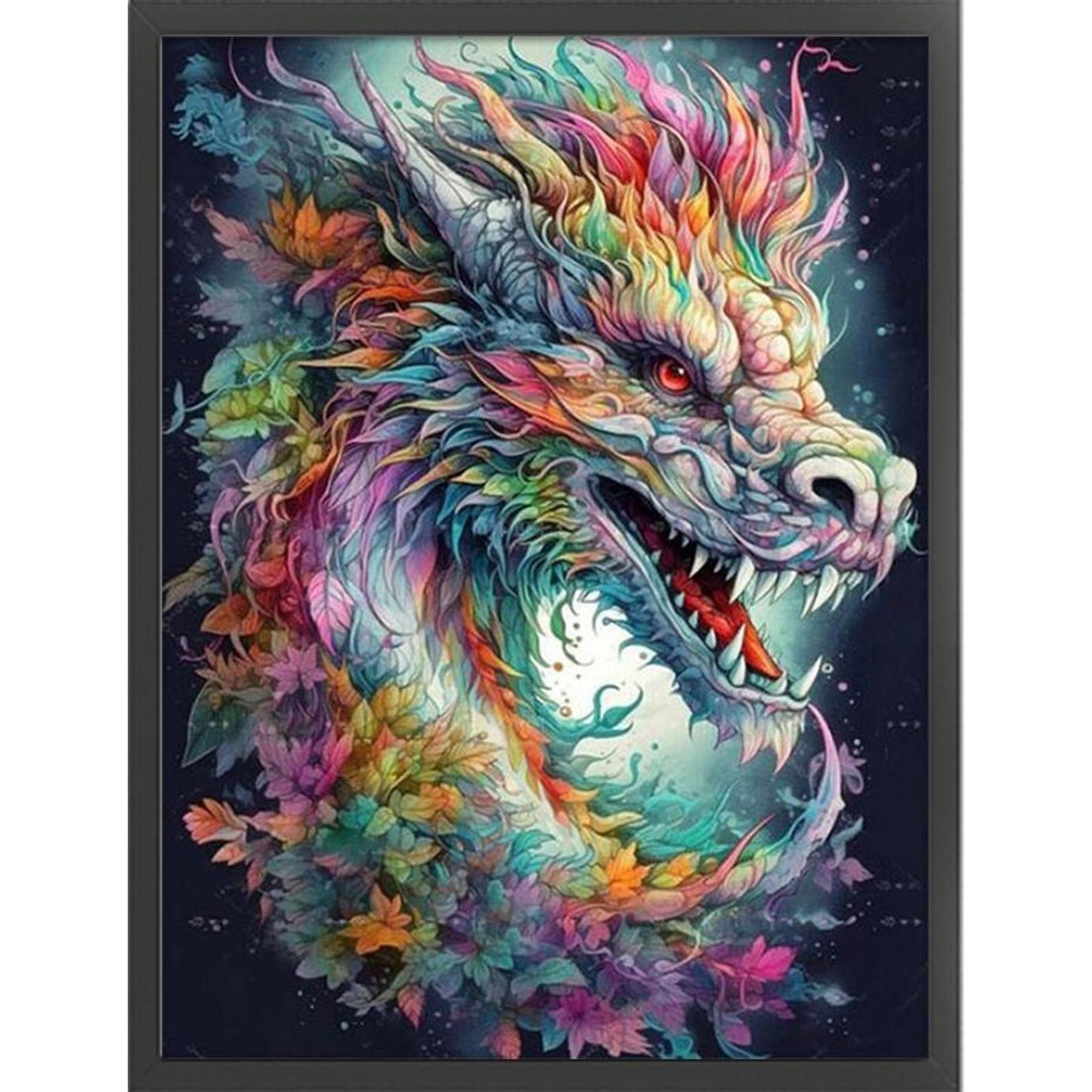Colorful Dragon - Full 11CT Stamped Cross Stitch 50x65CM - Yishu