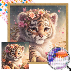 Tiger Cub 40*40CM(Picture) Full Round Drill Diamond Painting
