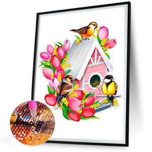 Birdhouse 30*40CM(Canvas) Full Round Drill Diamond Painting