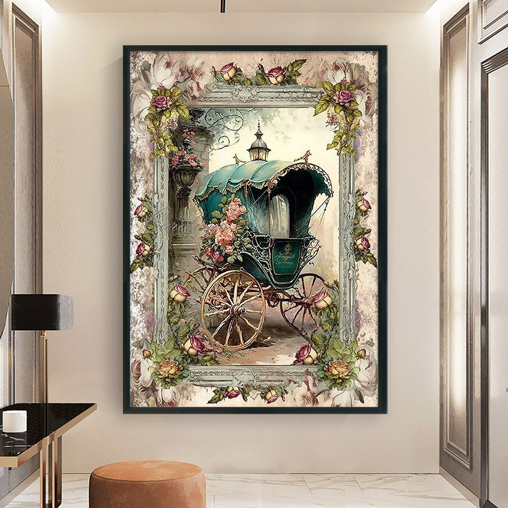 Vintage Poster - Carriage - Full 11CT Stamped Cross Stitch 40x60CM - Huacan