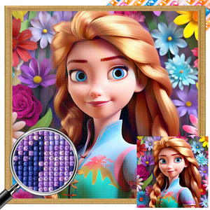 Princess Elsa 40*40CM(Picture) Partial AB Full Square Drill Diamond Painting