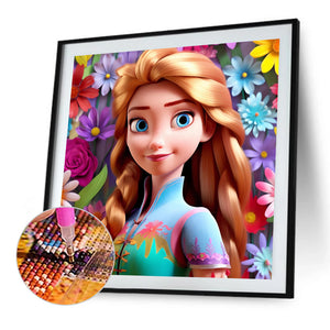 Princess Elsa 40*40CM(Picture) Partial AB Full Square Drill Diamond Painting